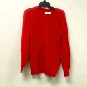 LOFT MUTED ORANGE v-neck very soft sweater large cold holiday casual work date